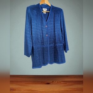Vintage Stillo USA S Vivid Royal Blue Textured Top